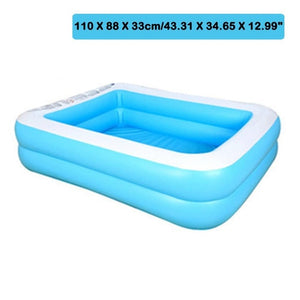 Summer Inflatable Swimming Pool Thicken PVC Rectangle Bathing Adults Kids Tub